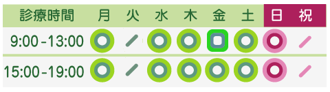 どんぐりクリニック|整形外科リハビリテーション科 -月・火・水・木・金・土・日 診療時間