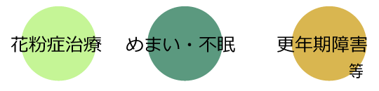 更年期障害 めまい・不眠 花粉症治療 等